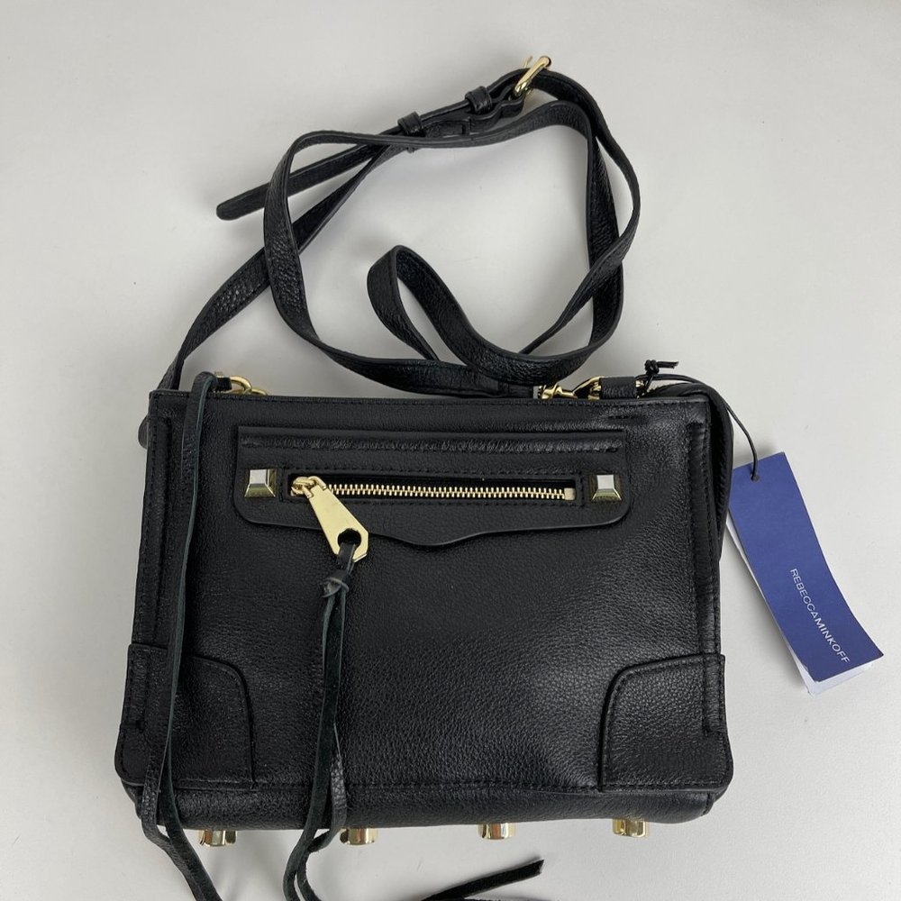 New Rebecca Minkoff Regan Black Leather Crossbody - Picture 4 of 8